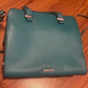 Blue Crossbody Bag with Smooth Leather and Structured Shape